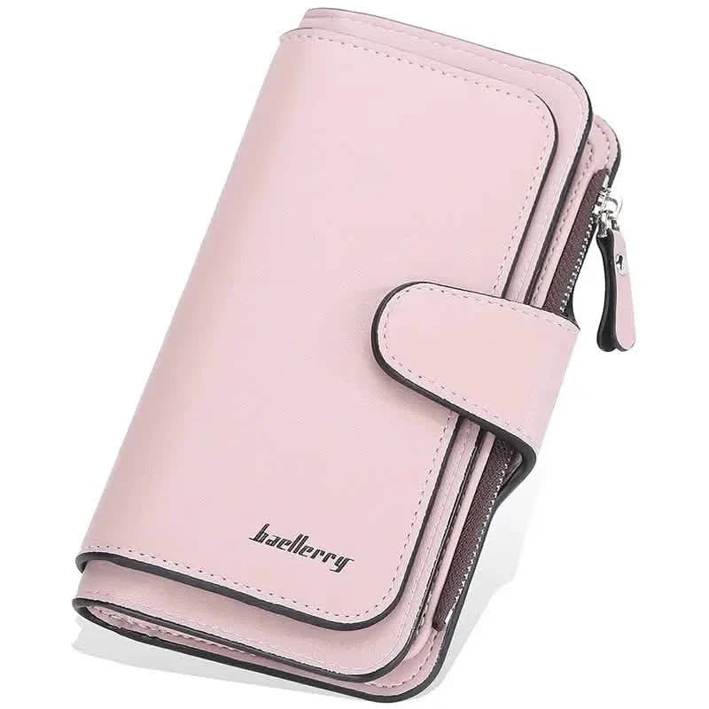 Women's Fashion Faux Leather Wallet with Card Slots & ID Window