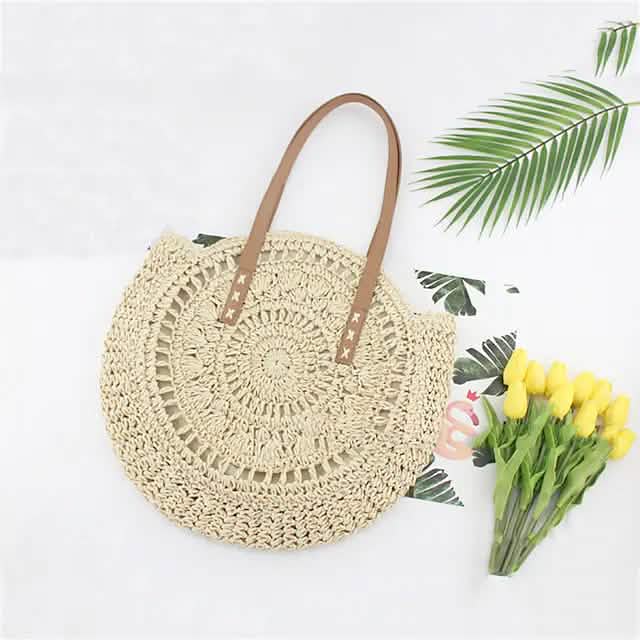 Women's Straw Tote Bag Boho Style